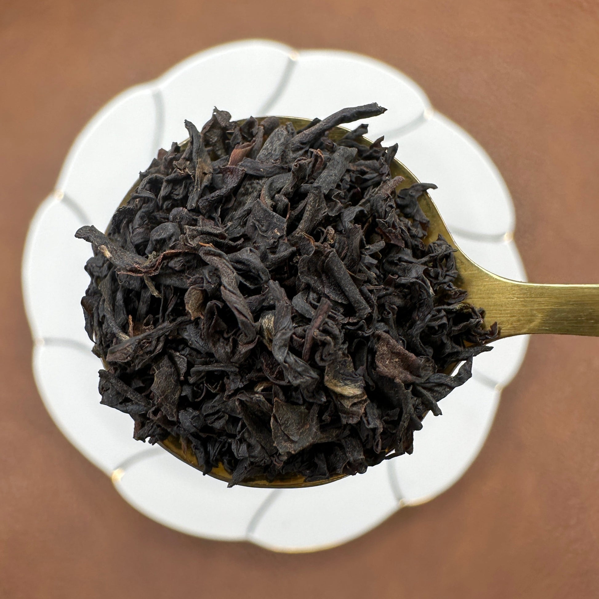 Premium English Breakfast Tea, Black  Loose Leaf Tea on teaspoon