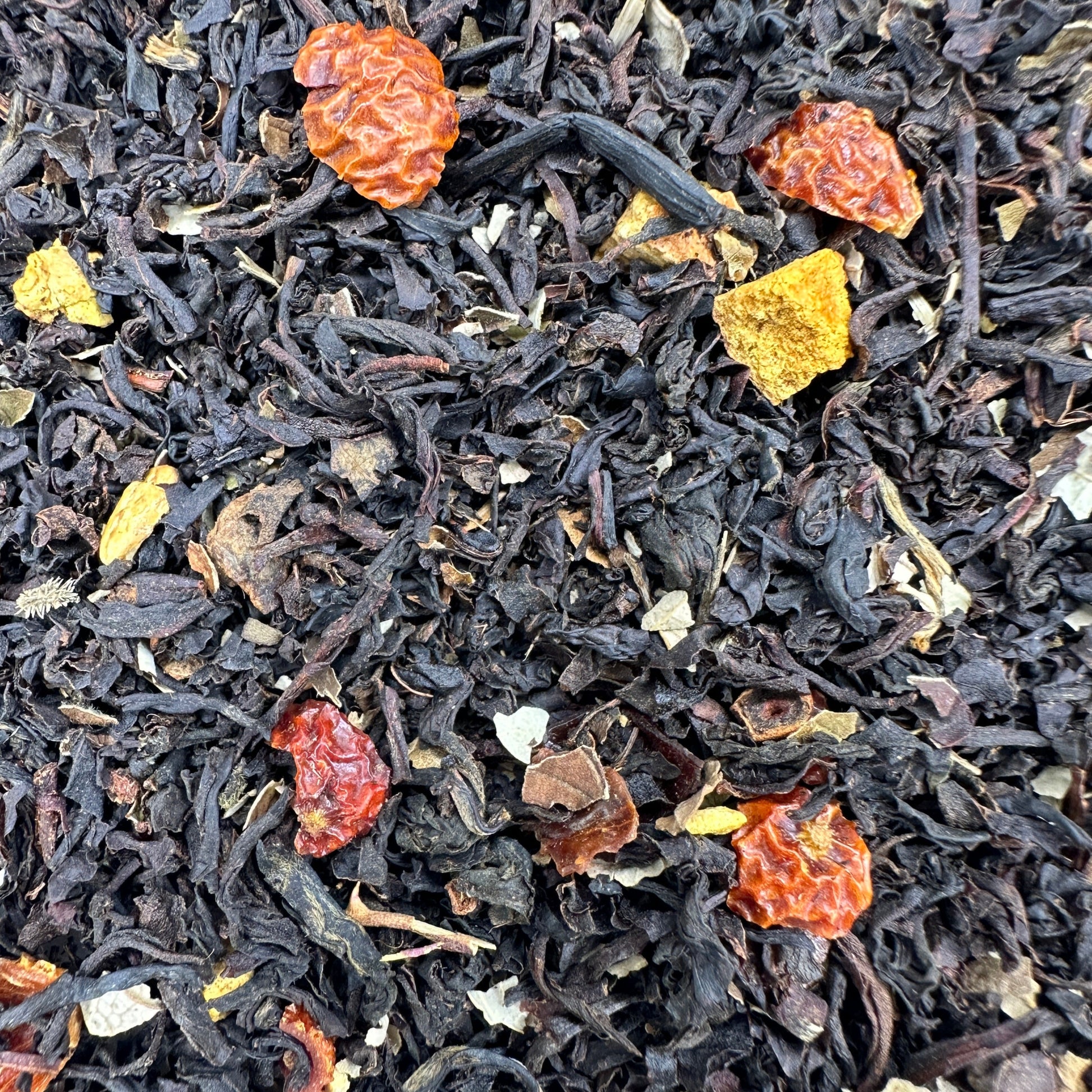 Pomegranate Rose Premium Flavored Black Loose Leaf Tea, Rosehips